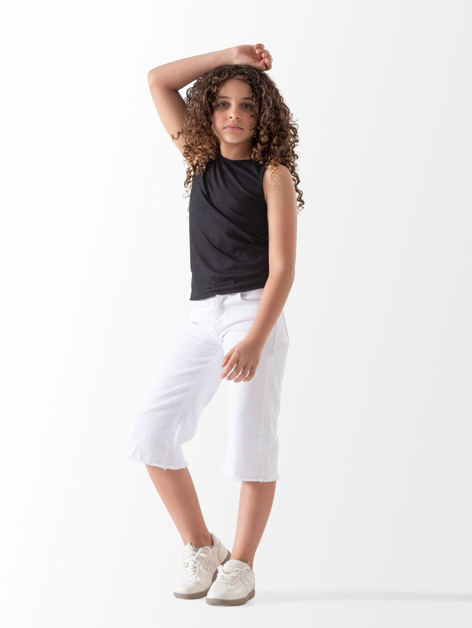 Ribbed Top Black for Girls | توب بناتي