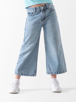 بنتكور جينز بناتي واسع أزرق فاتح Wide Leg مقاسات 8-16